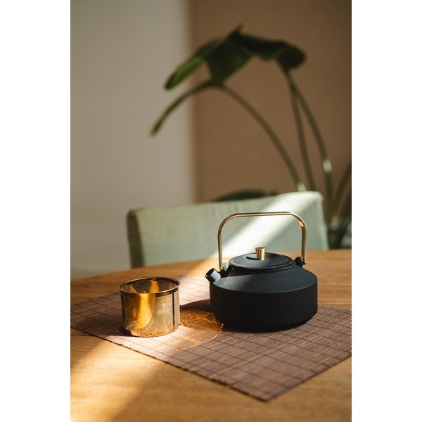 Czarny żeliwny dzbanek do herbaty z sitkiem 1 l Shangdong – Bredemeijer-image-1