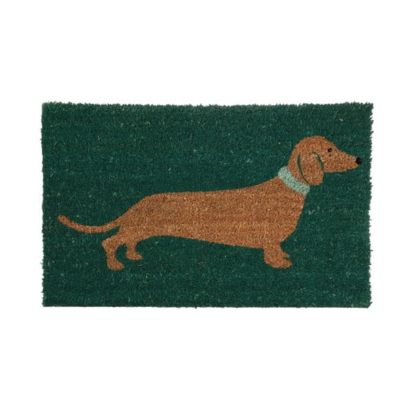 Zielona wycieraczka Premier Housewares Sausage Dog, 40x60 cm