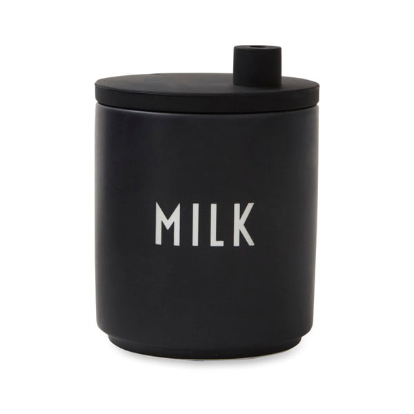 Czarny porcelanowy mlecznik Design Letters Jug, 250 ml