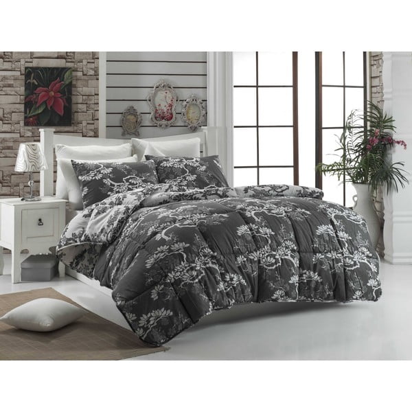 Narzuta pikowana na łóżko dwuosobowe Bonsai Grey, 195x215 cm