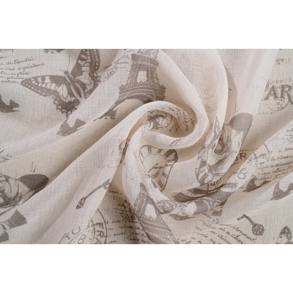 Beżowa firanka 140x245 cm Defence – Mendola Fabrics-image-1