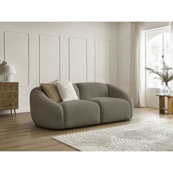 Szarobrązowa sofa z materiału bouclé 230 cm Tina – Bobochic Paris-image-1