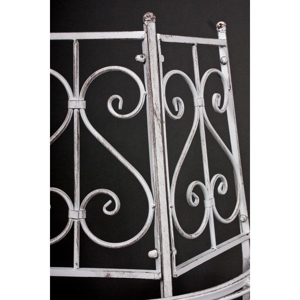 Biała metalowa ławka ogrodowa Varda – Garden Pleasure-image-2