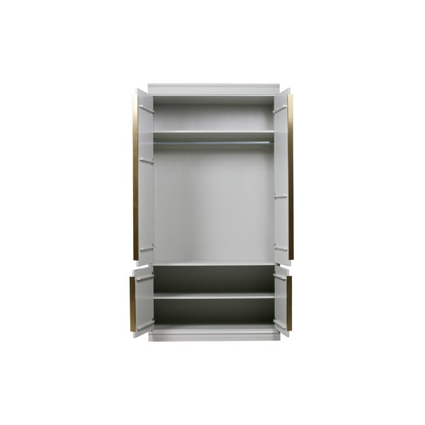 Jasnoszara szafa z litego drewna sosnowego 110x215x62 cm Organize – WOOOD-image-3