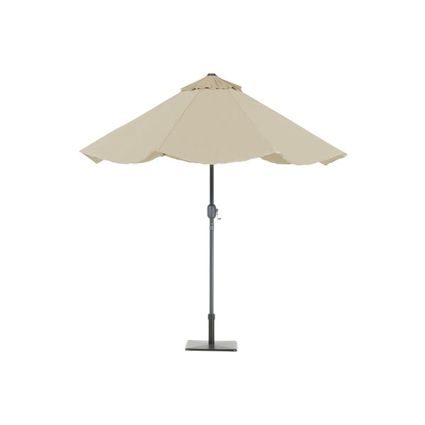 Beżowy parasol ogrodowy z LED Monobeli Shining