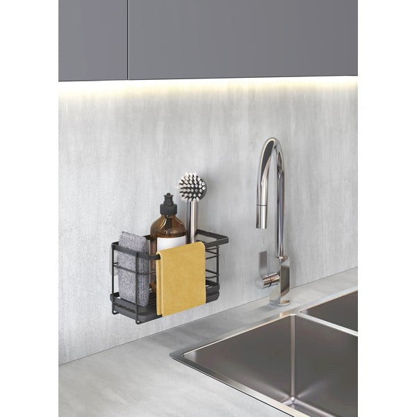 Samoprzylepny metalowy stojak na akcesoria do mycia naczyń Tokyo Lava – Metaltex-image-4