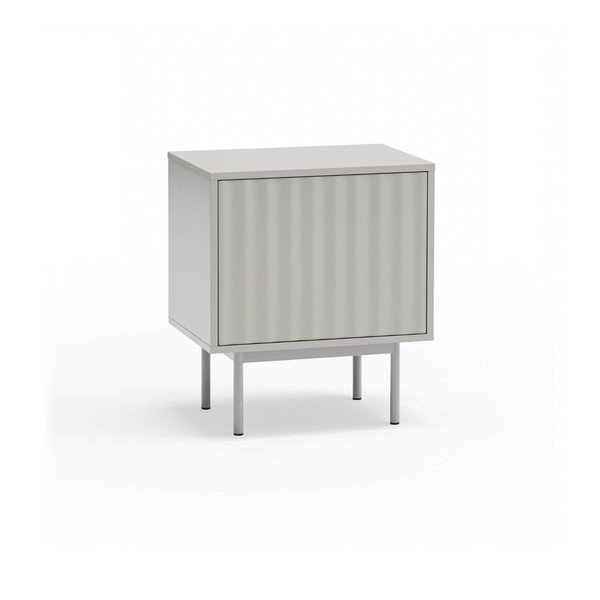 Jasnoszara szafka nocna z matowym wykończeniem Sierra – Teulat-image-2