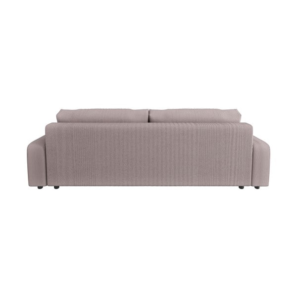 Jasnoróżowa sztruksowa rozkładana sofa ze schowkiem 234 cm Sara – Ropez-image-2