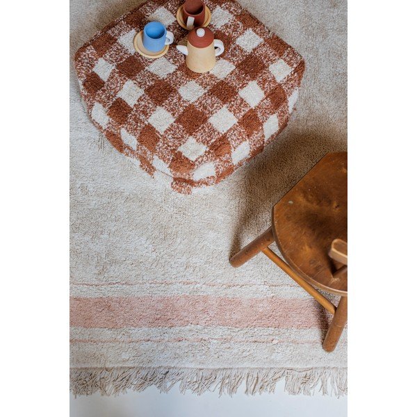 Różowo-kremowy bawełniany dywan tkany ręcznie odpowiedni do prania 90x130 cm Gastro Rose – Lorena Canals-image-3