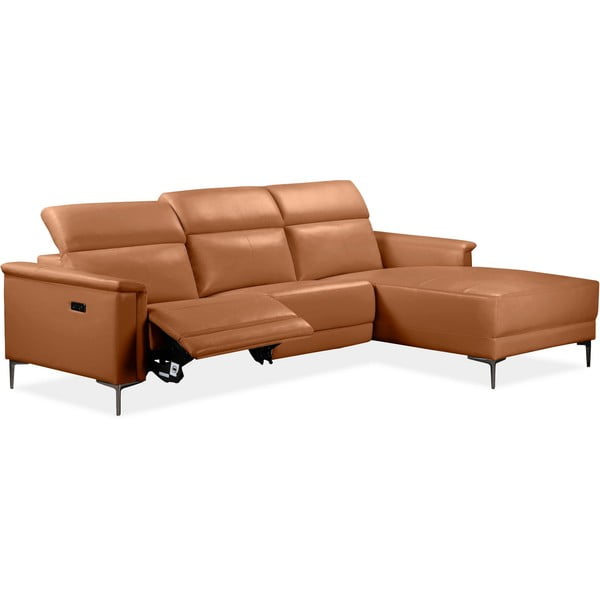 Brązowy narożnik z imitacji skóry (prawostronny) Lund – Støraa-image-1