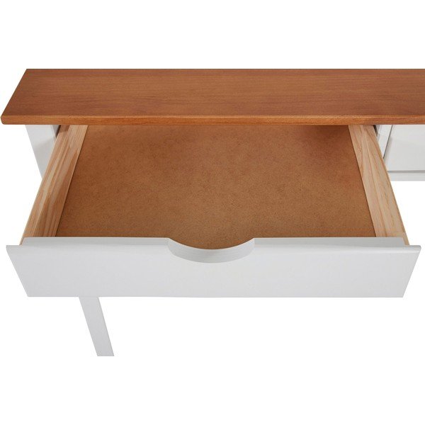 Biało-brązowe biurko z drewna sosnowego Støraa Gava, dł. 100 cm-image-4