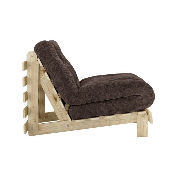 Ciemnobrązowy rozkładany sztruksowy fotel futon Roots – Karup-image-4