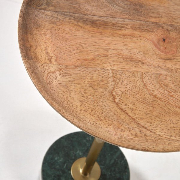 Okrągły stolik z drewna mangowca La Forma Lleyton, wys. 25 cm-image-2