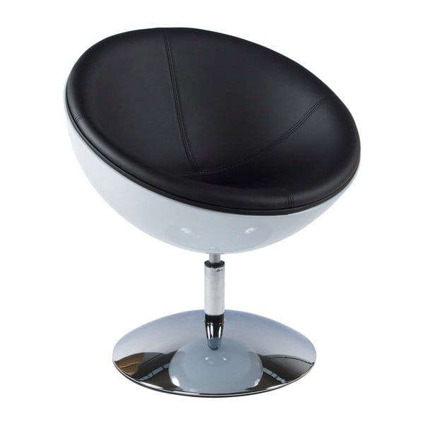 Czarny-biały fotel obrotowy Kokoon Sphere