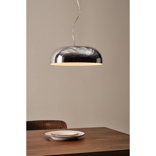 Stalowa lampa wisząca w kolorze srebra z połyskiem ø 35 cm Ragge – Jotex-image-1