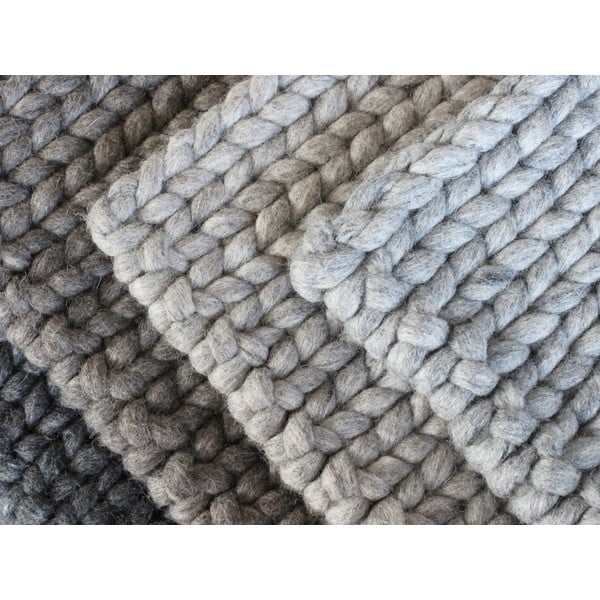 Stalowoszary pleciony dywan wełniany Wooldot Braided Rugs, 170x240 cm-image-3