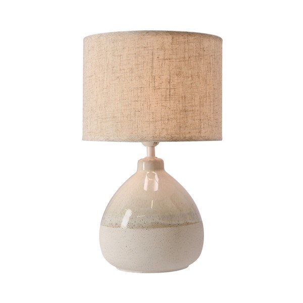 Beżowa lampa stołowa z tekstylnym kloszem (wysokość 41 cm) Ardo – Candellux Lighting-image-2