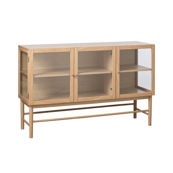 Witryna z litego drewna dębowego 88x140 cm Elba – Unique Furniture-image-2