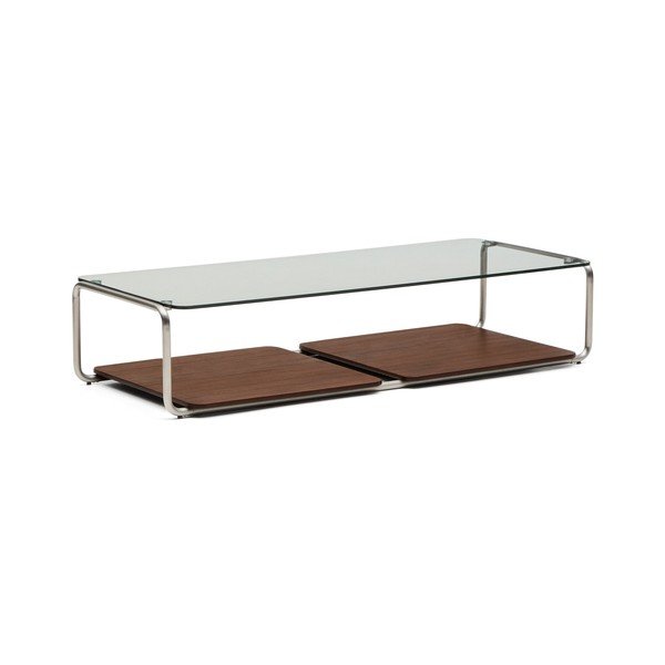 Ciemnobrązowy stolik ze szklanym blatem 60x140 cm Tarsel – Kave Home-image-2