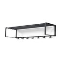 Czarny metalowy wieszak ścienny z półką 100 cm Rex – Spinder Design