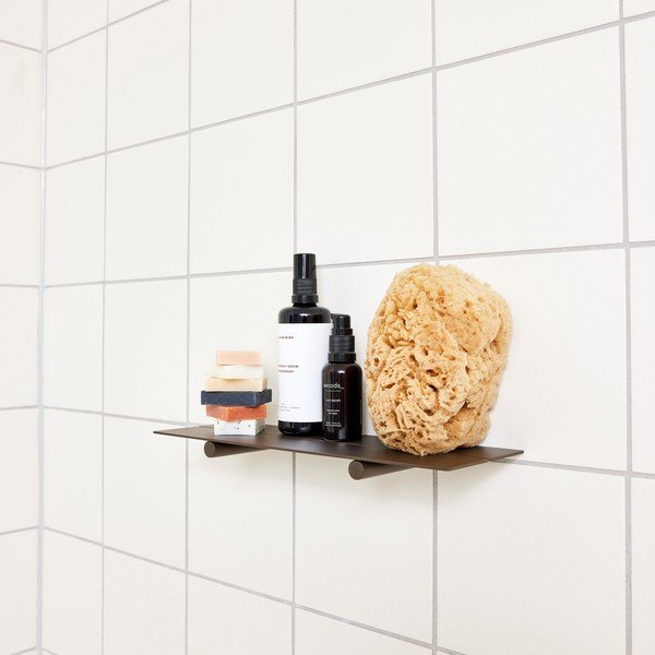 Brązowa ścienna półka łazienkowa ze stali nierdzewnej Pieni – OYOY Living Design-image-1