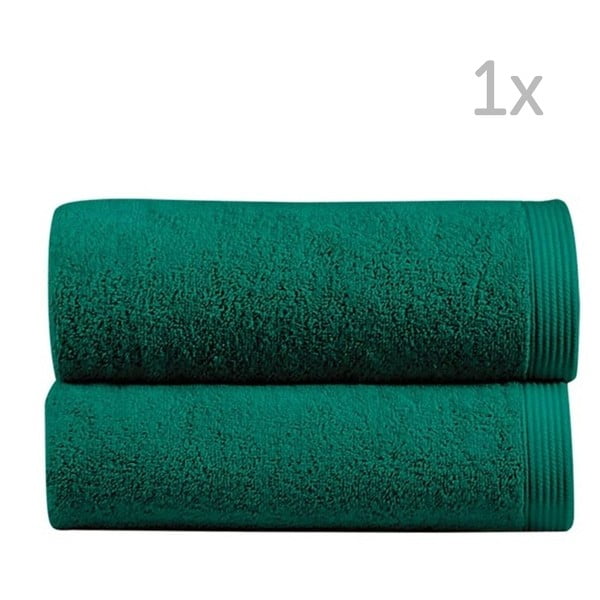 Ciemnozielony ręcznik kąpielowy Sorema New Plus, 50 x 100 cm