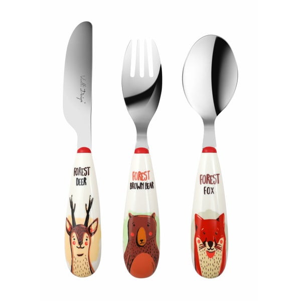 Zestaw 3 sztućców dziecięcych Vialli Design Forest