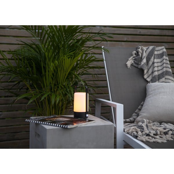 Czarno-beżowy lampion LED Star Trading Flame, wys. 19 cm-image-3