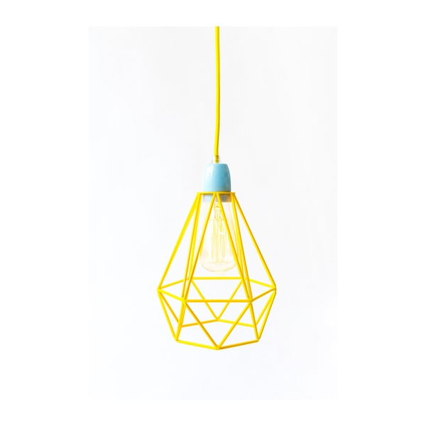 Lampa z żółtym kloszem i żółtym kablem Filament Style Diamond #1