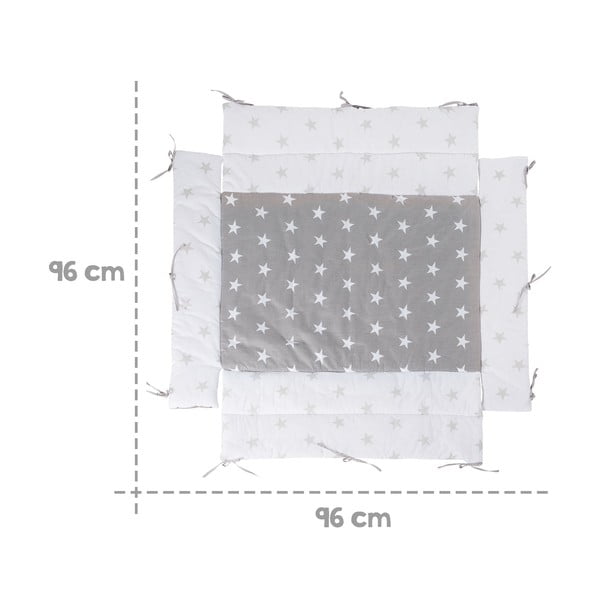 Biało-szary ochraniacz do łóżeczka z mieszanki bawełny 96 cm Little Stars – Roba-image-2