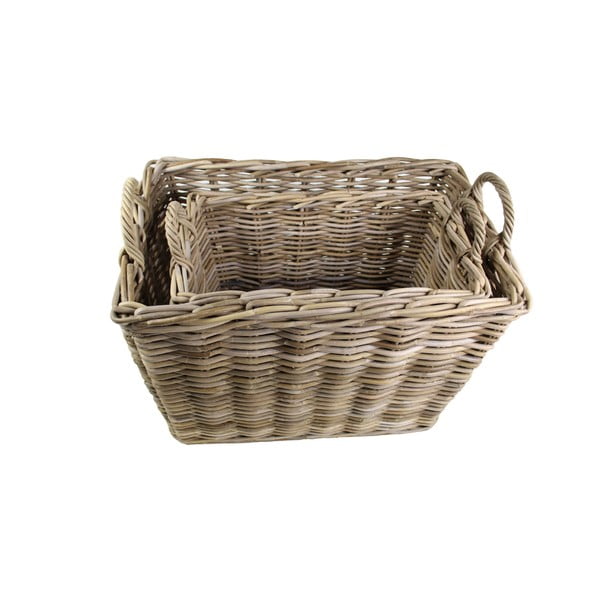 Zestaw 2 koszy na drewno kominkowe z rattanu koboo HSM Collection Woody-image-1