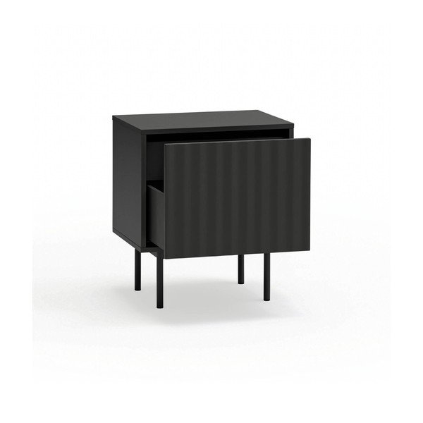 Czarna szafka nocna z matowym wykończeniem Sierra – Teulat-image-3