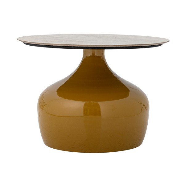 Żółty okrągły stolik z ceramicznym blatem ø 60 cm Lecco – Bloomingville-image-3