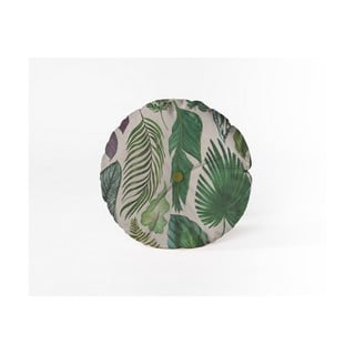 Okrągła poduszka dekoracyjna z aksamitnym obiciem Velvet Atelier Leaves, ⌀ 45 cm