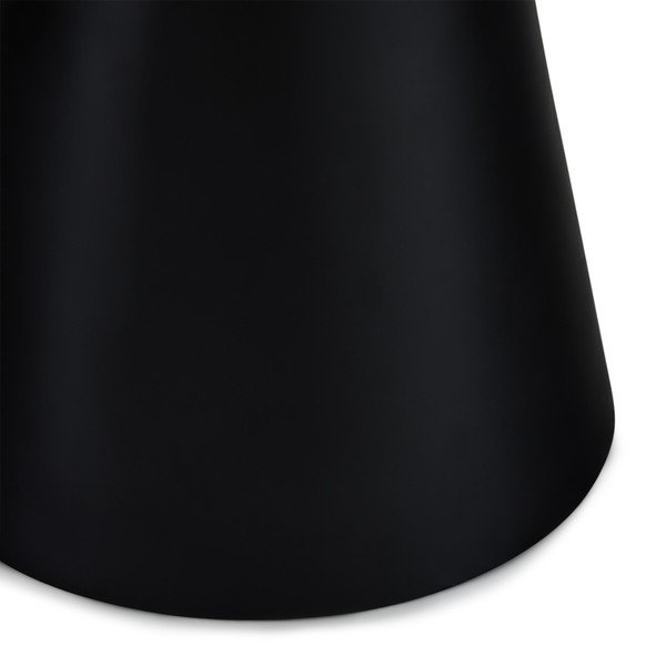 Czarno-jasnoszary stolik z blatem w dekorze marmuru ø 60 cm Tango – Furnhouse-image-4