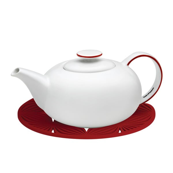 Biały dzbanek na herbatę z czerwonymi szczegółami Salt&Pepper Madison, 1,2 l