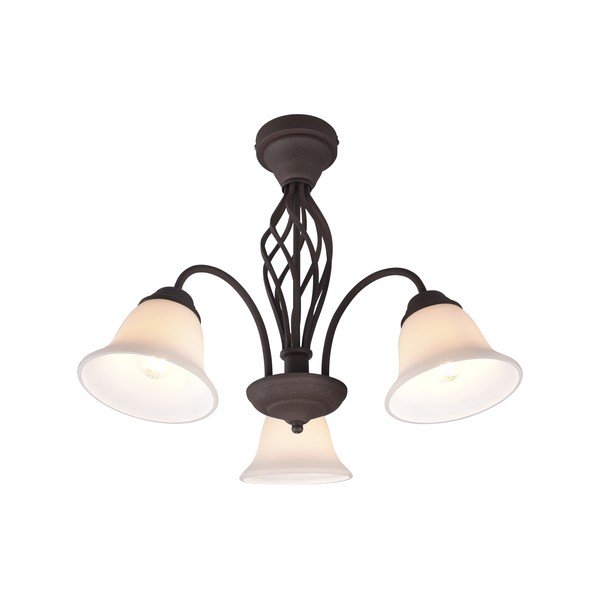 Ciemnobrązowa lampa sufitowa ze szklanym kloszem Rustica – Trio