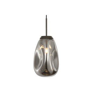 Lampa wisząca z dmuchanego szkła w szarym kolorze Leitmotiv Pendulum, wys. 33 cm