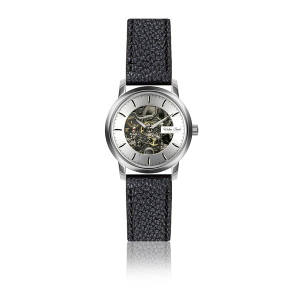 Damski zegarek z czarnym paskiem ze skóry naturalnej Walter Bach Margo