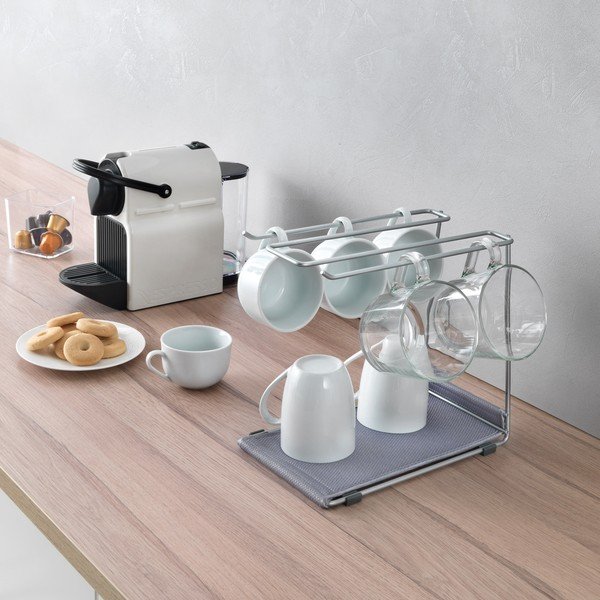 Stalowy uchwyt na kieliszki do wina w kolorze srebra Calix – Metaltex-image-1