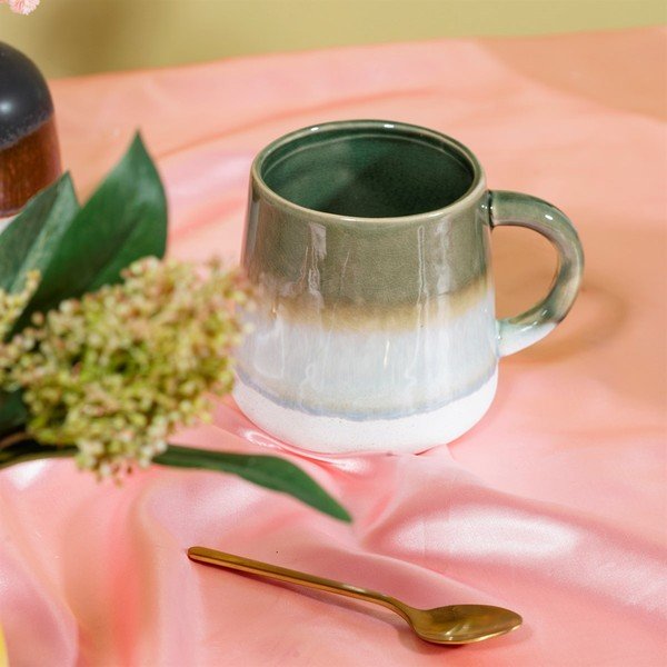 Zielony kamionkowy kubek Sass & Belle Mojave, 450 ml-image-1