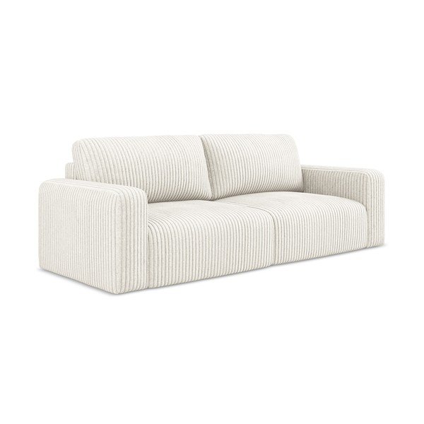 Kremowa sztruksowa rozkładana/ze schowkiem sofa 252 cm Kona – Makamii-image-2