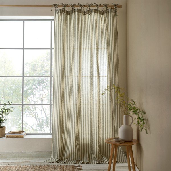 Zielona zasłona 140x229 cm Zanzibar Woven Stripe – Pineapple Elephant-image-1