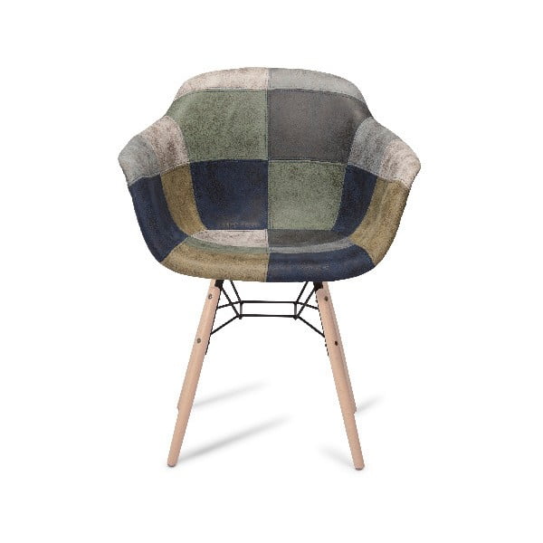 Szare krzesło z nogami z drewna bukowego Furnhouse Flame Patch-image-1