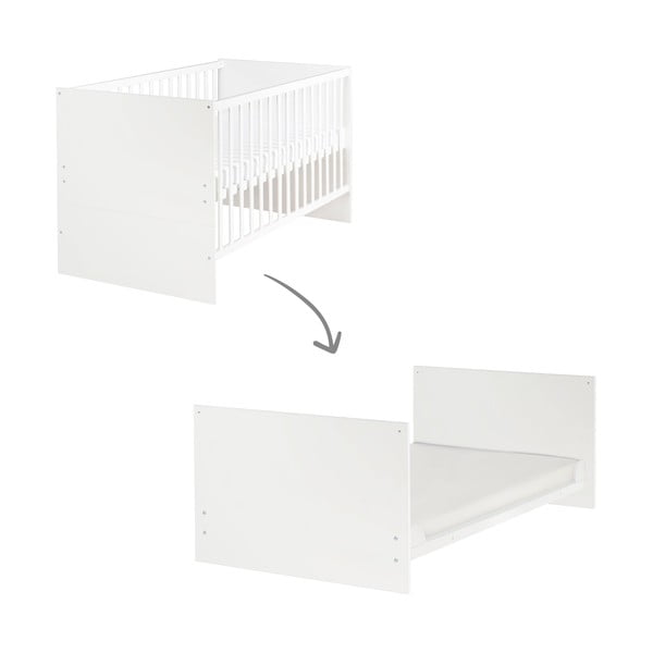 Białe łóżeczko z regulowaną wysokością 70x140 cm Anton – Roba-image-2