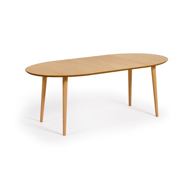 Rozkładany stół w dekorze dębu 90x120 cm Oqui – Kave Home-image-3