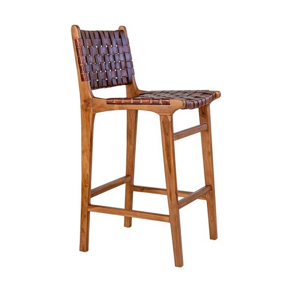 Brązowy hoker z drewna tekowego 101 cm Perugia – House Nordic-image-2