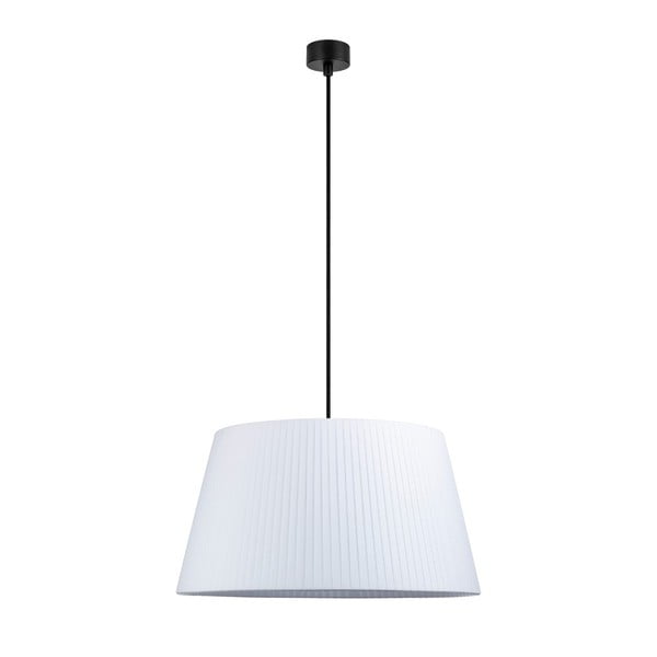 Biała lampa wisząca z czarnym kablem Sotto Luce Kami, ∅ 45 cm