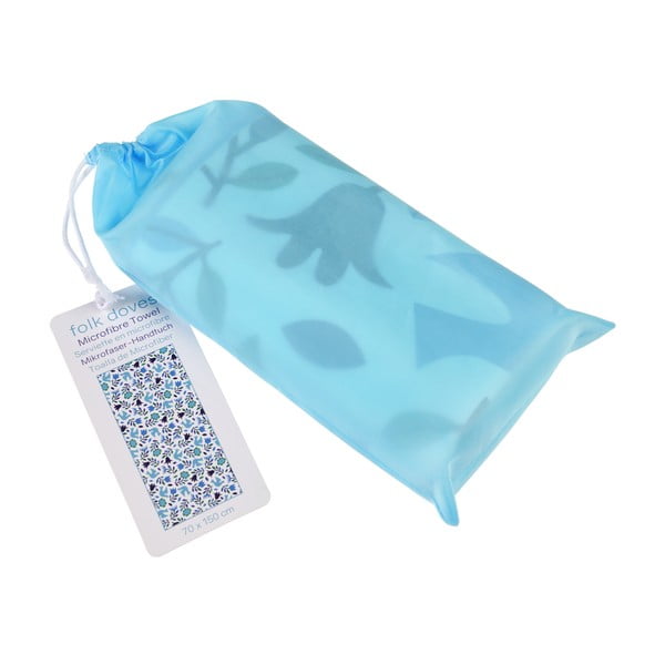 Niebiesko-biały ręcznik z mikrowłókna Rex London Folk Doves, 70 x 150 cm-image-2