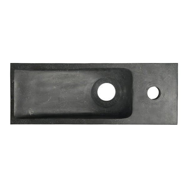 Czarna kamienna umywalka 38x14 cm Blok – Sapho-image-2
